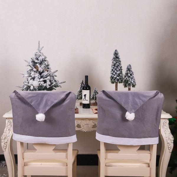 

santa claus cap christmas chair cover dinner dining table grey hat chair back cover for home christmas decoration