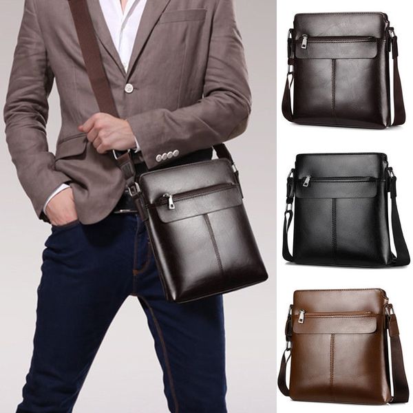 

pu leather men business genuine briefcase handbag lapshoulder messenger bag