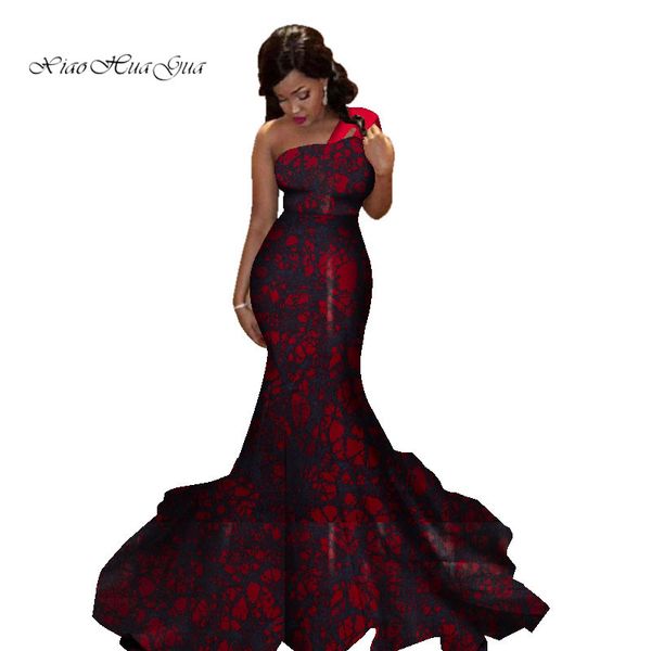 

2019 new african printed cotton material women party dresses african women long wedding dress dresses for wy2829, Red