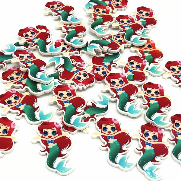 

20pcs/lot cute cartoon princess mermaid flatback resin diy cabochons kawaii planar acrylic cartoon character charms, Bronze;silver