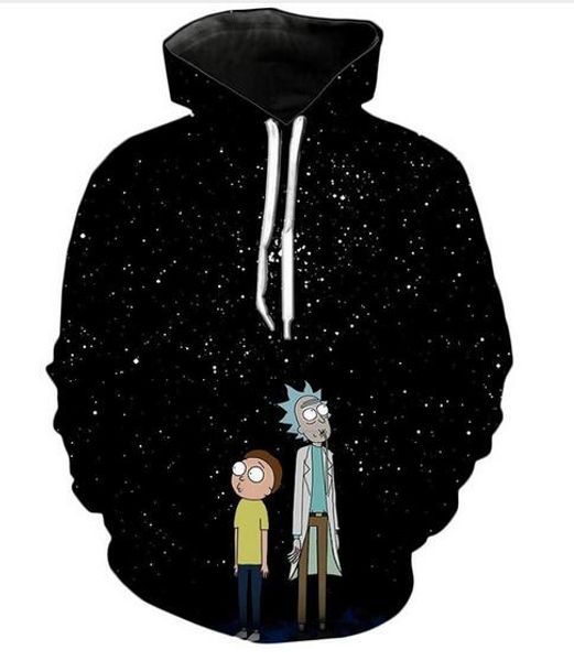 

мода одежда рик и морти menwomen hoodies unisex повседневный стиль 3d печати толстовка hip hop фуфайки пуловера куртки топы rqg0101, Black