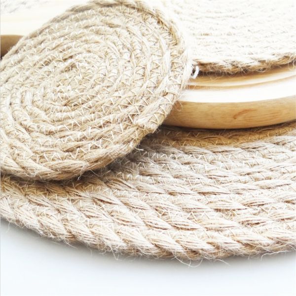 

nordic ковыль сельской еды, чашка мат, теплоизоляционный коврик белье трава рука соткан