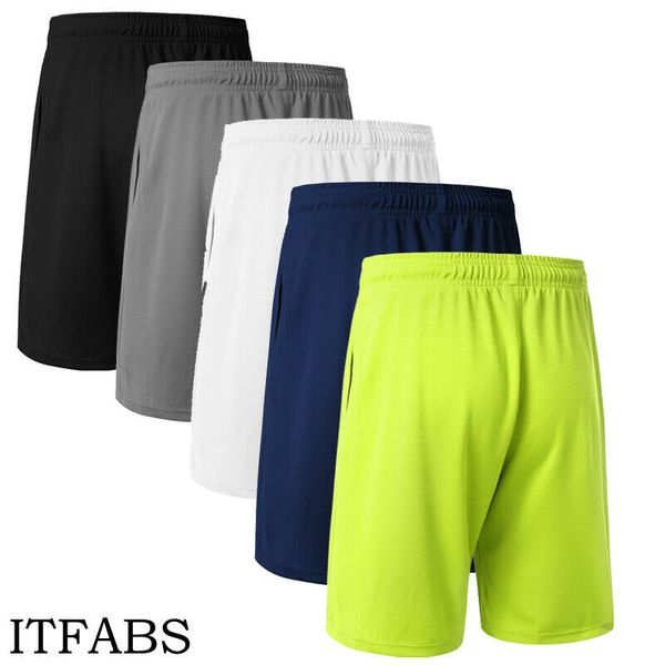 

2019 men's summer bodybuilding exercises loose shorts training fitness yoga shorts, White;red