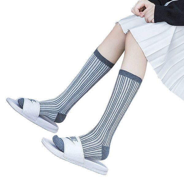 

спортивные носки чулки гольфы purl stripes женщины носки новые горячие марка мода печати женские чулки носки, Black;white