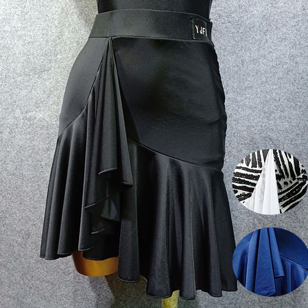 

latin dance clothes female new latin skirt dance skirt solid color, Black;red