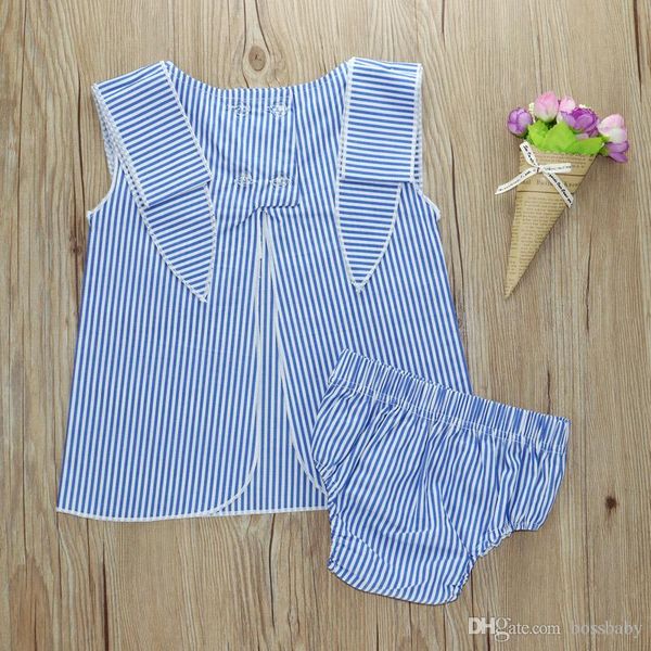 

sunma baby vest shorts suit baby boy girls striped lace vest kids designer clothing pp shorts infant outfits toddler girls clothing, White