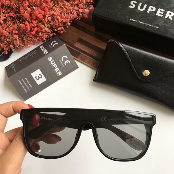 

очки супер от retrosuperfuture black солнцезащитные очки flat top мужские солнцезащитные очки унисекс новая с case box, White;black