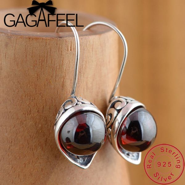 

gagafeel calla lily synthetic red zircon earrings 100% 925 sterling silver earring for women female vintage jewelry