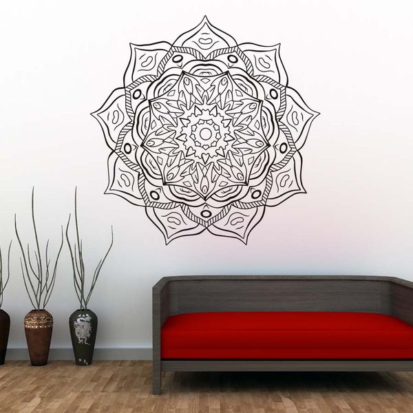 mandala flower vinyl art wall decals indian religious pattern wall sticker self adhesive wallpaper for living room home decor wall design stickers wall designs stickers