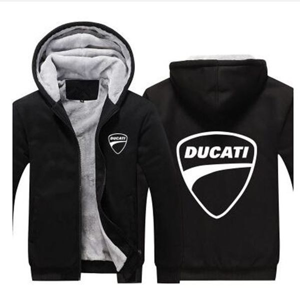 

2019 ducati motorcycle hoodie sweatshirt winter warm fleece thicken jacket zipper coat hoodies & sweatshirts up-to-date jacket, Black
