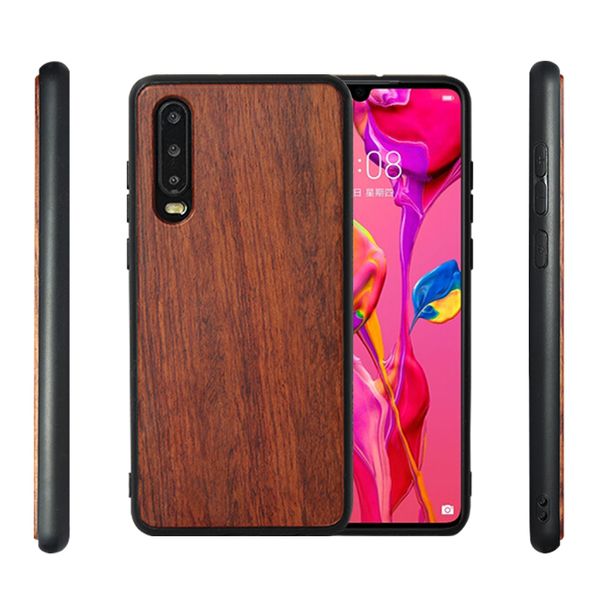 Huawei P30 Mate 20 P30lite Ahşap Durumda Doğa Bambu Telefon Kapak Huawei p30 pro mate20 Için Mobil Kabuk iphone XR xmax Ahşap Kılıflar