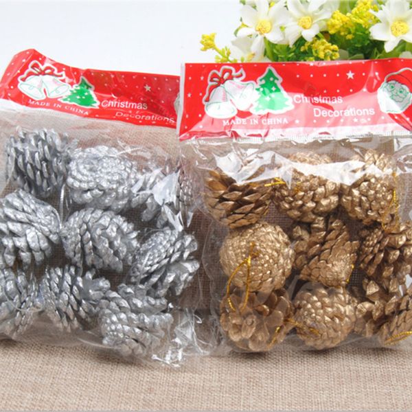 

9pcs christmas tree pine cones pinecone hanging decoration home ornament