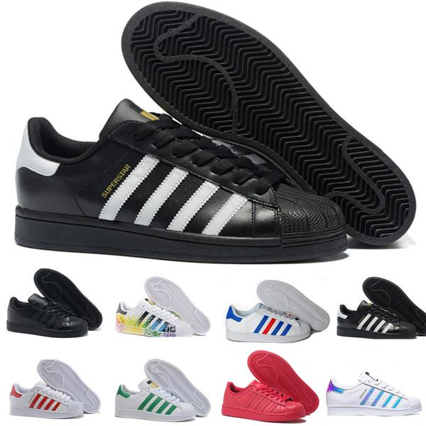 

2019 Superstars Men Casual Shoes White Black Stan Smith 80s Pride Leather Flats Designer Women Running Sports Sneakers Size 36-45