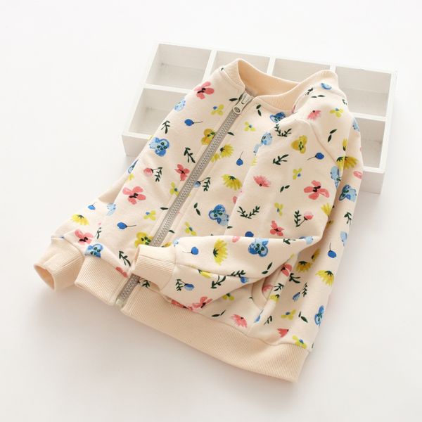 

цветочный полный printed детская куртка 18 осеннее универсальный zip-рубашка childrenswear 70701, Blue;gray