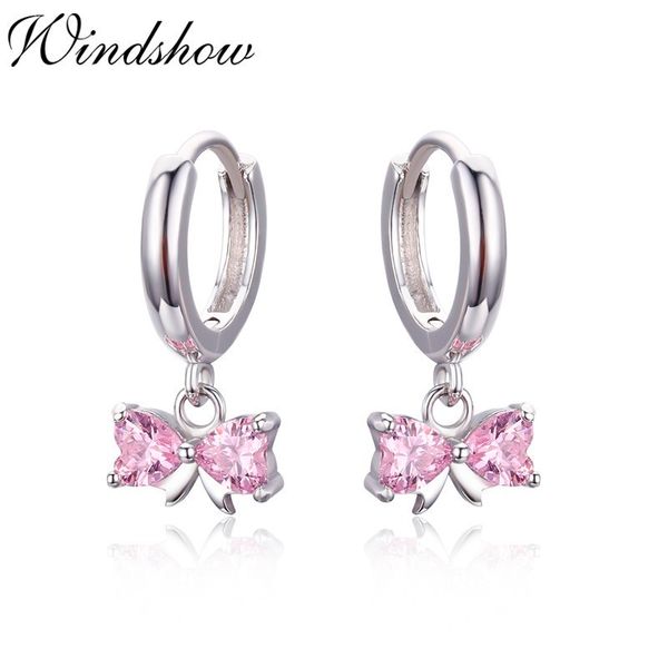 

cute 925 sterling silver heart bow cz charms circle small loops huggie hoops earrings for women jewelry kids girl aros oorbellen, Golden