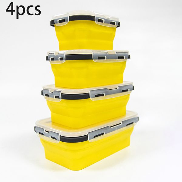 

4pcs/set rectangular lunch boxes sealed lid storage container for travel