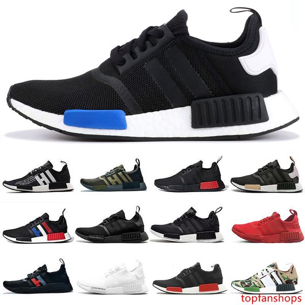 

nmd r1 men women running shoes runner japan triple black solar red glitch pack solid grey camo vintage white mens designer trainers sports