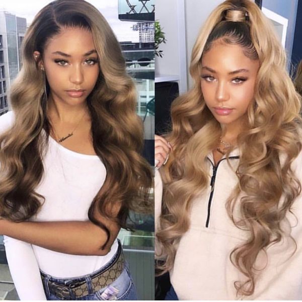Honey Blonde Lace Front Wig Glueless Full Lace Wigs Human Hair
