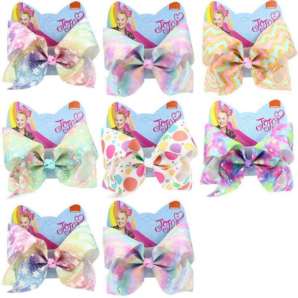 

2020 new valentine's day love jojo siwa girls hair clips 8inch jojo siwa bows designer hair clips kids barrettes baby bb clip, Slivery;white