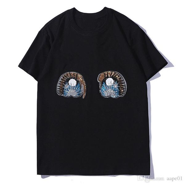 

famous brand men designer t shirt 20ss men women streetwear short sleeve rabbit fashion mens designer tees s-2xl, White;black