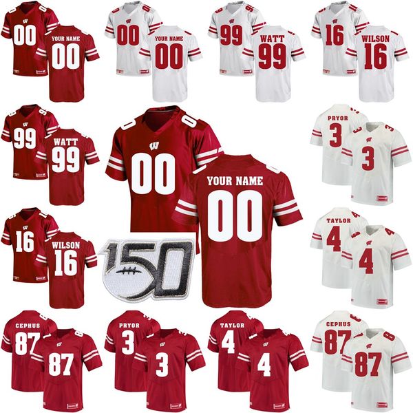 

wisconsin jerseys mens alex hornibrook jersey t. j. edwards jon dietzen russell wilson jj watt college football jerseys custom stitched, Black