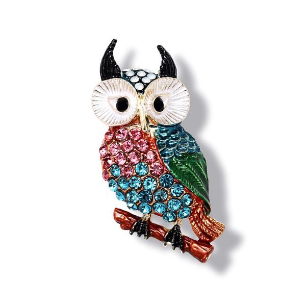 

morkopela owl bird brooch colorful enamel pins for women vintage banquet clothes brooches jewelry scarf sweater clip, Gray