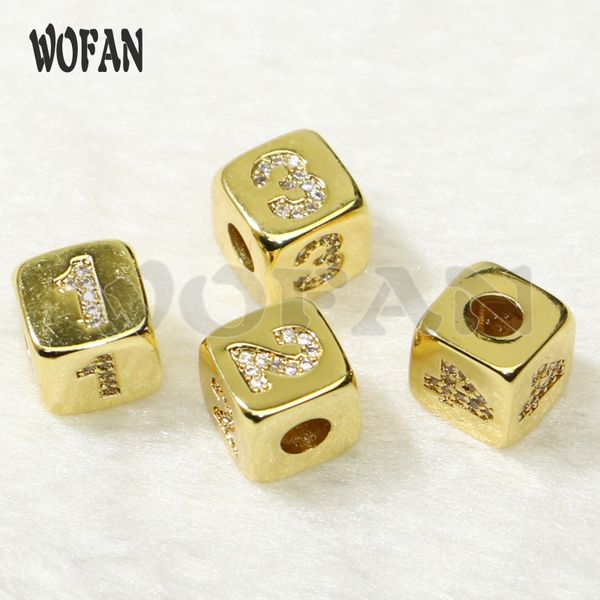 

10pcs number cube beads gold cube charms jewelry making trendy handmade jewelry necklace accessories gift for lady