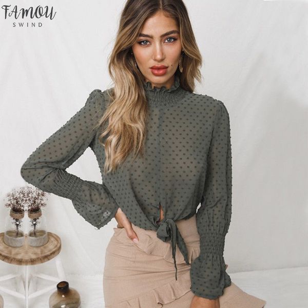 

new summer women casual chiffon blouse ladies chiffon shirt long sleeve loose offical ladies bow printed casual blouses, White