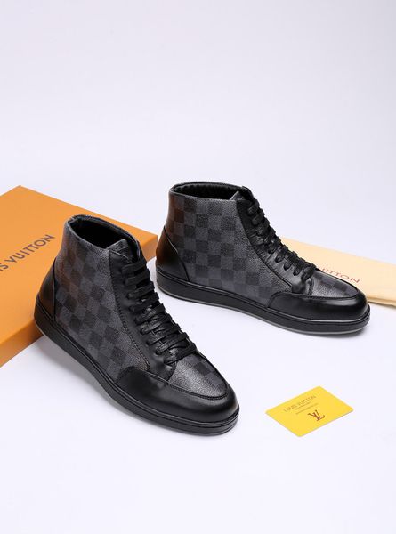 

19ss 2019 new men high canvas casual shoes lace-up non-slip flats white/black solid color classic men big size 45
