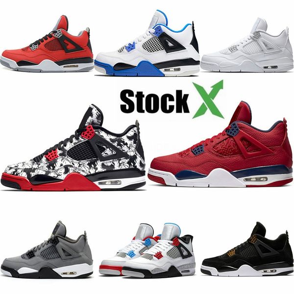 

2020 new jumpman 4 travis x houston graffiti black white blue denim basketball shoes mens trainers 4s shoes size 7-12 #993