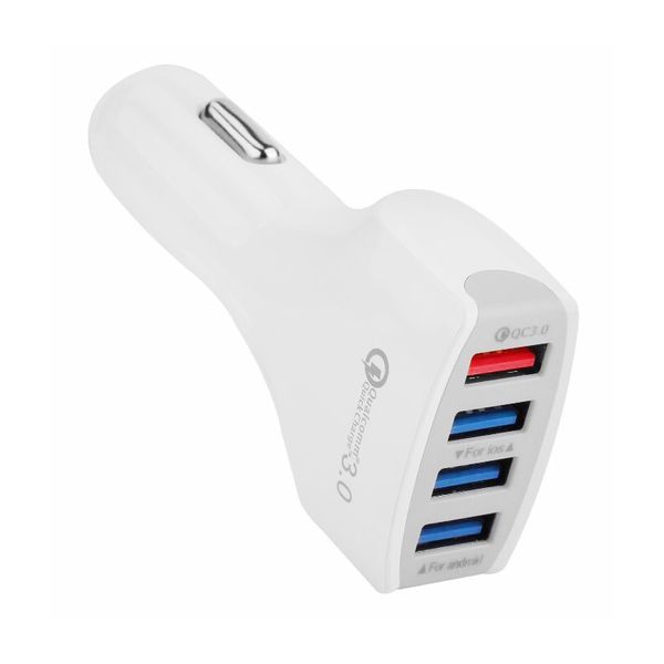 

QC3.0 Top Quality 4 USB 7A Adaptive Fast Charging Car Charger Plug Cable USB Cable Home Travel Charger with Retail Package