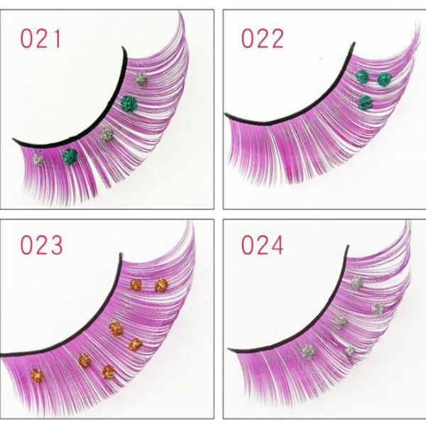 

1pair pink fake eyelashes handmade soft eyelashes exaggerated stage drama show p long false makeup extension tools