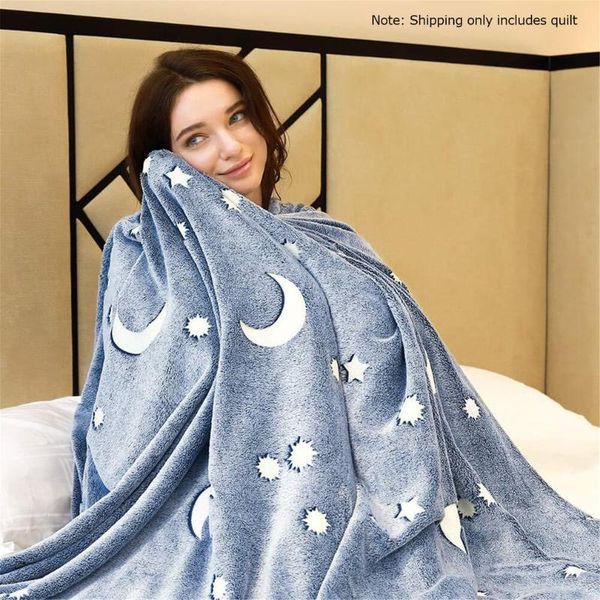 

carpet blanket velvet home starlight shining luminous blanket super soft suitable for bed sofa starry 1pcs