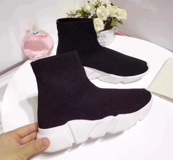 

designer shoes speed sock sneakers mens women stretch-knit mid sneakers lightweight running shoes color black og