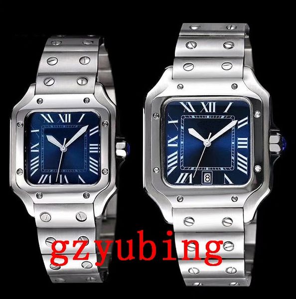 

lovers montre de luxe stainless steel automatic mechanical men mens quartz womens women watch watches wristwatches, Slivery;brown