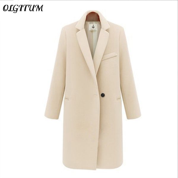

2019 thicken long plus size women coat jacketwomen's winter jackets and coats single button elegant warm women woolen coat, Black