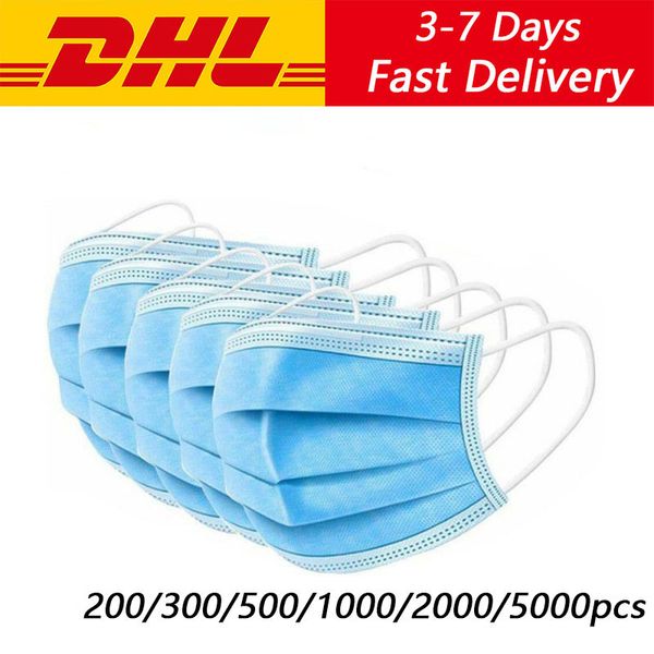 

in stock disposable face masks with elastic ear loop 3 ply breathable and comfortable for blocking dust air protective masks dhl shipping