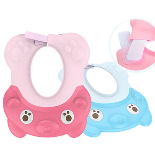 

2019 bathing cap baby shower cap ear protectors adjustable children silicone hair shampoo cap shower products