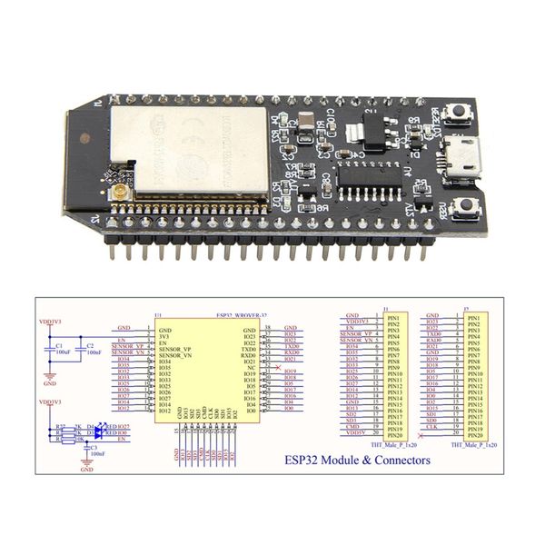 Freeshipping ESP32 WROVER Placa de Desenvolvimento com 4 MB PSRAM WiFi + Bluetooth Consumo de Baixa Potência Dual Cores ESP32