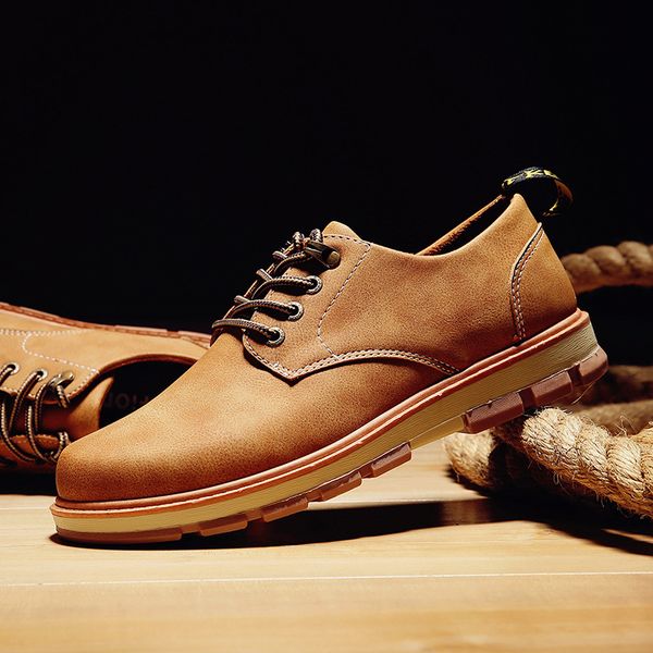 

2018 3 colors fashion men's casual leather shoes lace up sneakers male oxford outdoor travel shoes zapatillas deportivas ra-51, Black