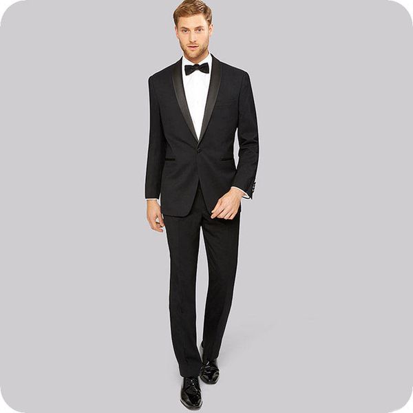 

formal black groom men suits wedding tuxedos classic man blazer 2piece bridegroom jacket pants terno masculino costume homme evening party, Black;gray