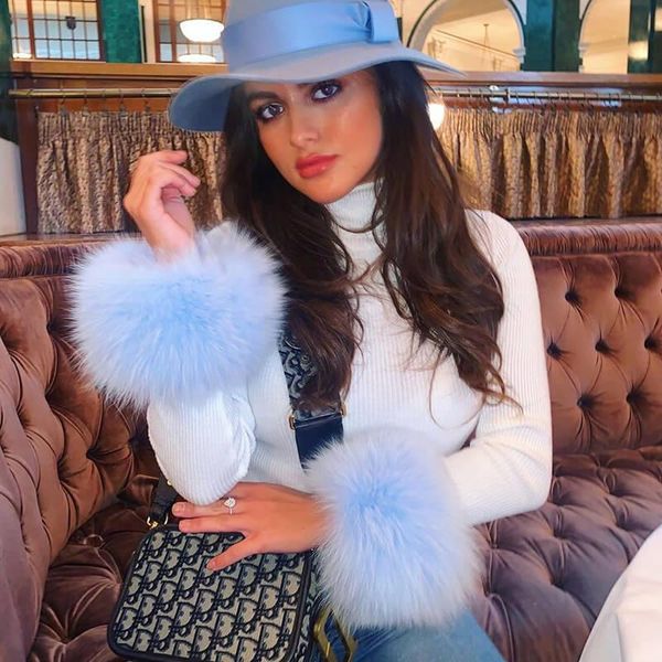 

fur tees luxury for women elegant long sleeve work casual vintage fashion party knits 4 colors a25, White