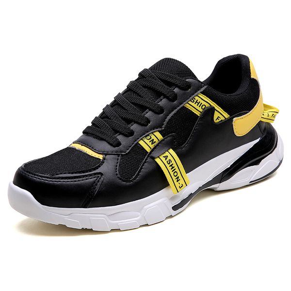 

ins super-daddy shoes, casual thick sole men's shoes, korean version trend, spring fashion, 2019, Black