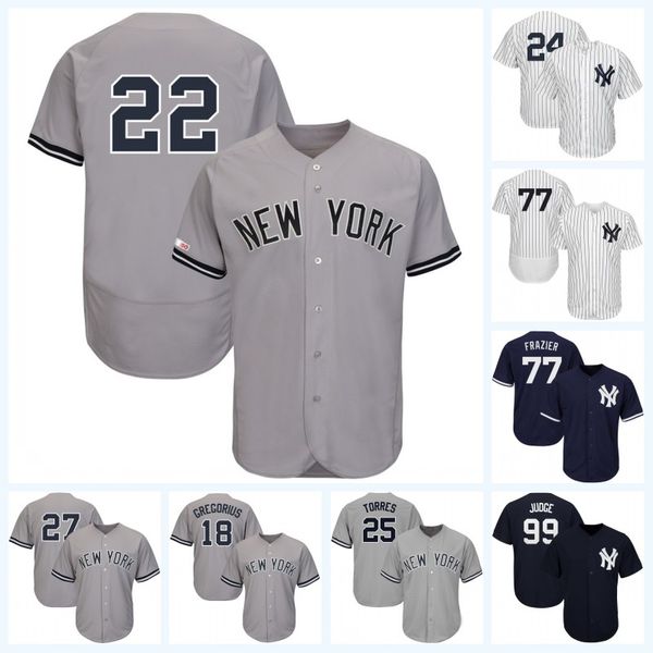 

18 Didi Gregorius Aaron Judge Gleyber Torres Aaron Hicks Miguel Andujar Brett Gardner Stanton Clint Frazier Yankees Baseball Jersey