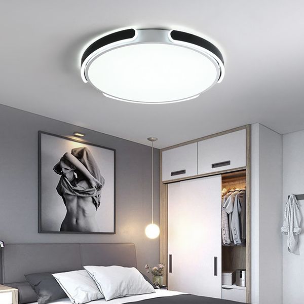 

white+black modern led ceiling lights indoor lighting metal+acrylic ceiling light for bedroom ceiling lamp luminaire plafonnier