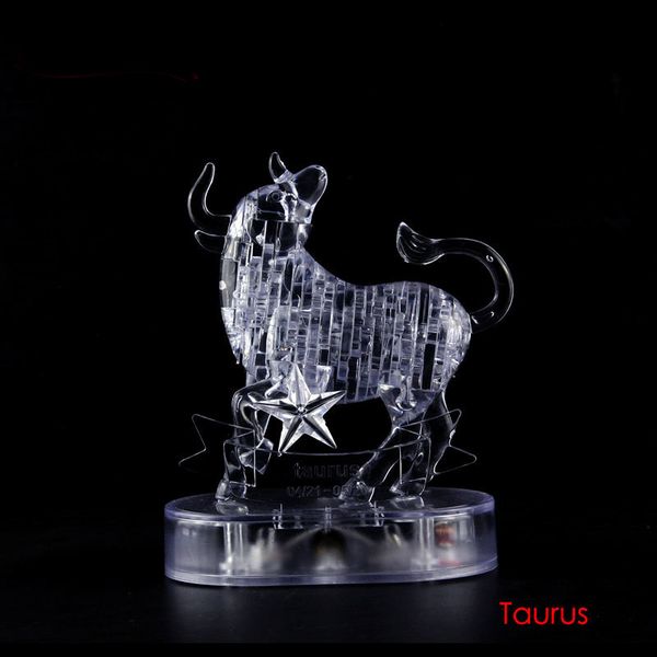 

12 созвездие серии 3d кристалл со светодиодной мигалкой diy модель украшения дома головоломки игрушки детские развивающие игрушки] y200414