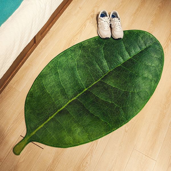 

carpets high-fidelity leaf carpet for living room irregular printed rug anti-slip bedside mat bedroom bathroom floor mats polar