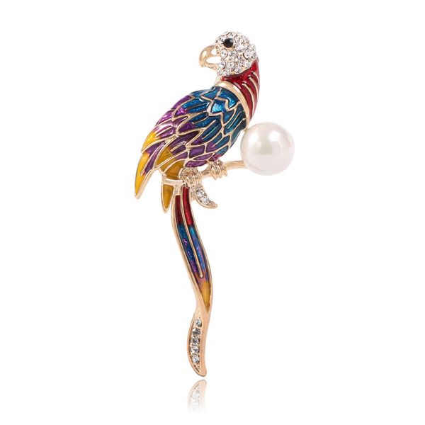 

cloisonne parrot brooch, Gray
