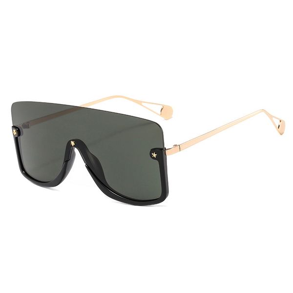

new piece oversized sunglasses women fashion brand half frame square sun glasses men big goggles oculos de soly194, White;black