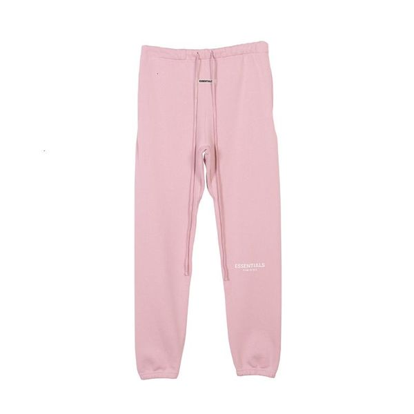 

19fw fog fear of god essentials pants 3m reflective letter printing track drawstring fashion street trousers sport sweatpants pink hfhlkz031, Black